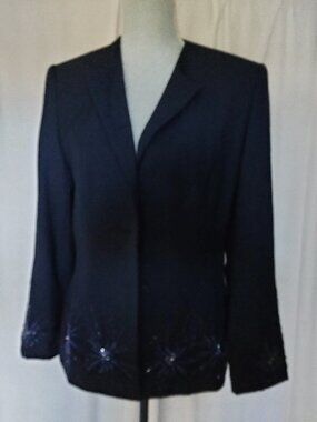 Executive Collection  Woman's Size 8 Navy blue, Rhinestone Embellished Blazer